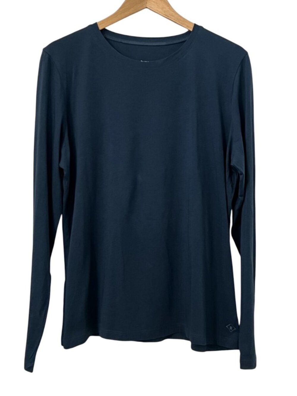 Fair Indigo XL Organic Pima Cotton Long Sleeve Tee Blue Peru Minimalist Soft Top